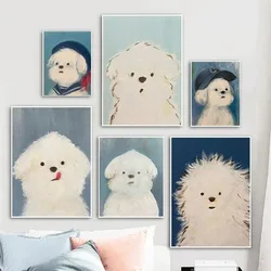 Cute Cartoon Scratchy Little Dog Kawaii Posters and Prints Canvas Printing Wall Art Picture for Living Room Home Decoration