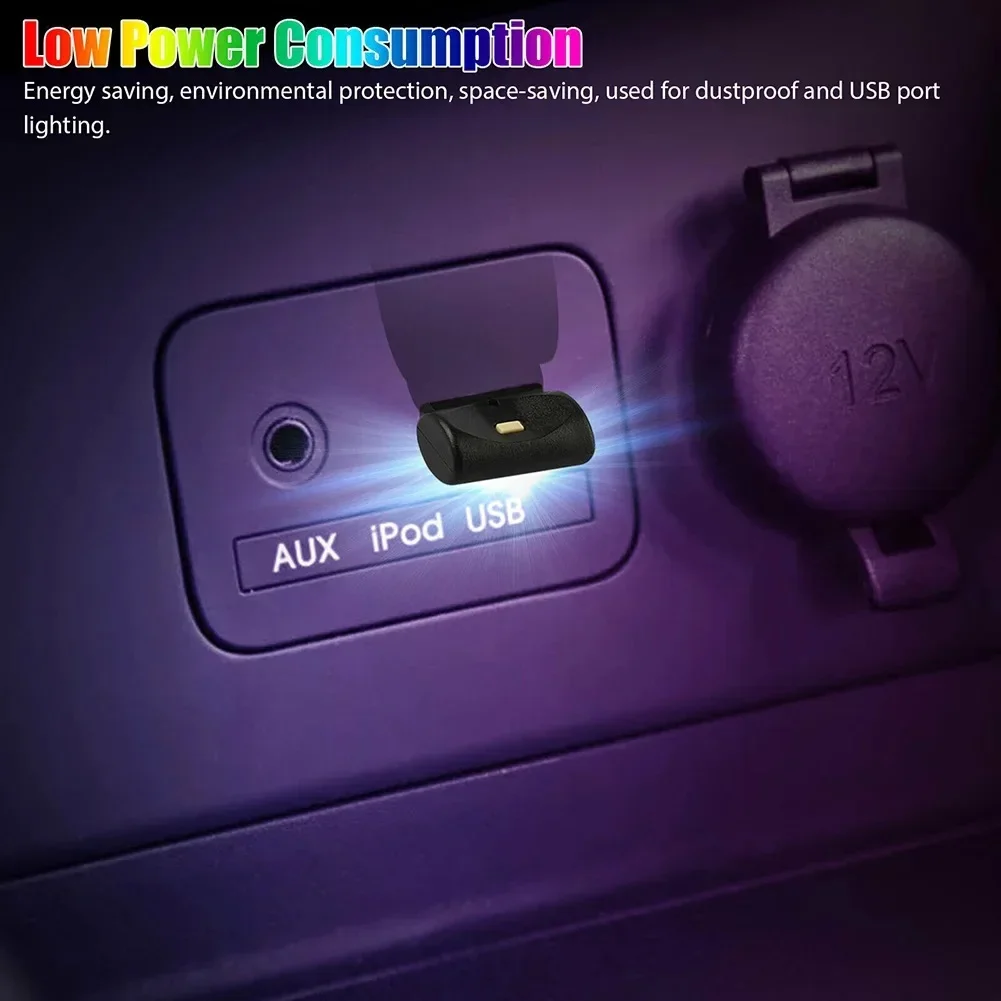 Mini USB LED światło samochodowe wnętrze auta nastrojowe oświetlenie awaryjne światło rgb Auto kolorowa lampa dekoracyjna akcesoria samochodowe