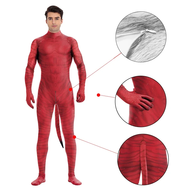 

Halloween Avatar Costumes Adult Cosplay Alien Avatar Full Bodysuit with Tail Women Man Carnival Party Avatar 2025 Jumpsuits