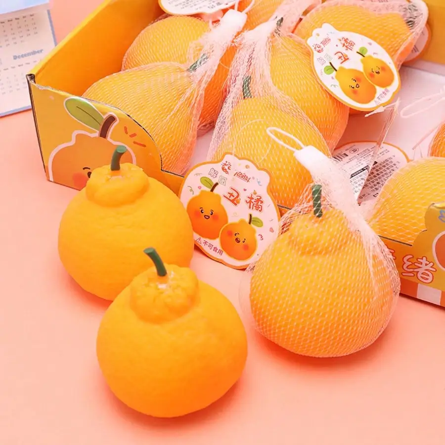 

1pc Realistic Orange Squeeze Toy, Slow Rebound, Pliable, Non-Peelable, Soft Gel Stress Relief Fidget Toy - Squishy Fruit Toy, Provides Stress Relief Experience, Suitable For Office, Study, Desktop Decor Or Creative Gift, Birthday/Holiday Gift,