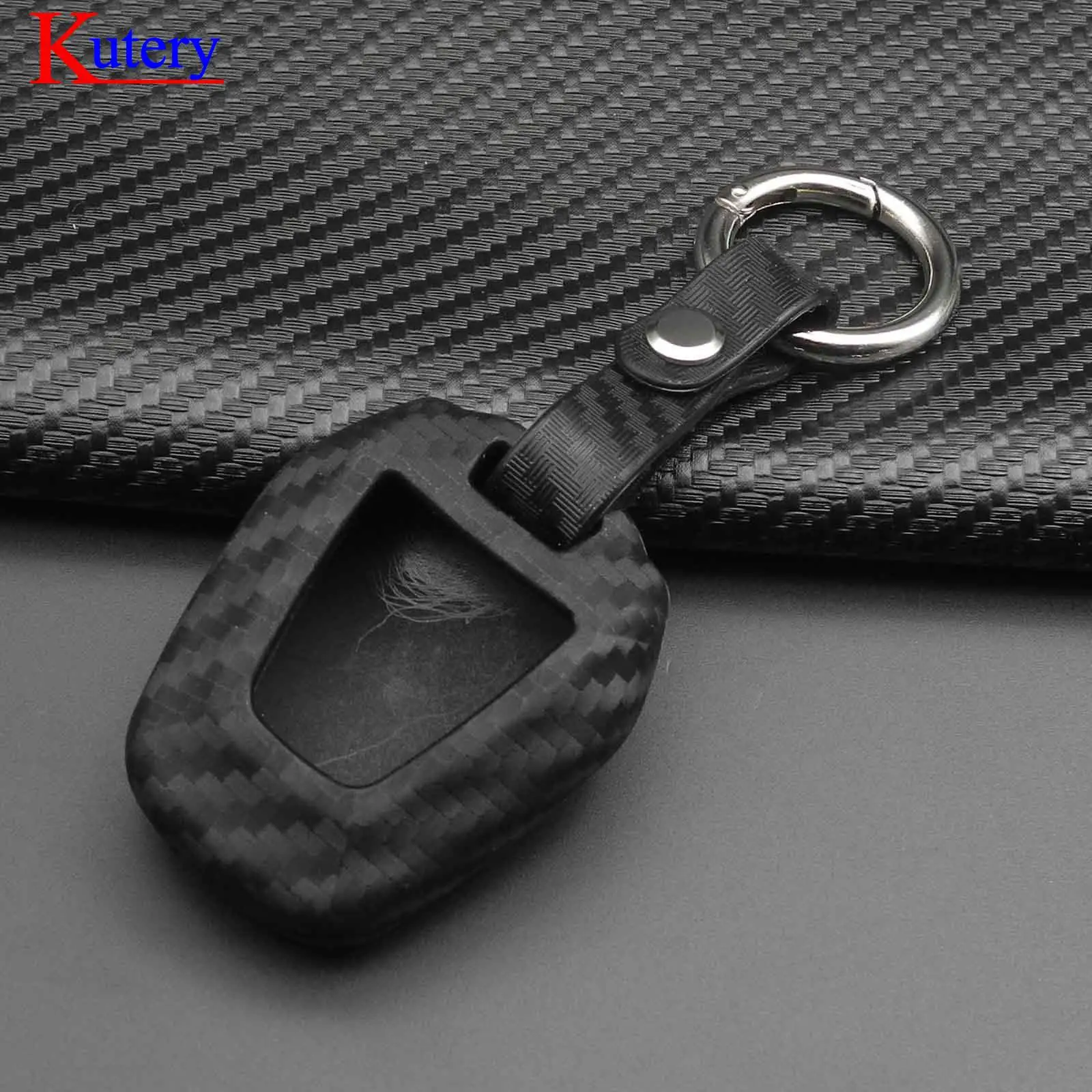 jingyuqin Carbon Silicone Smart Remote Car Key Cover Case For Isuzu DMAX D-MAX Mu-x 2.5 With keychain Protection Replacement