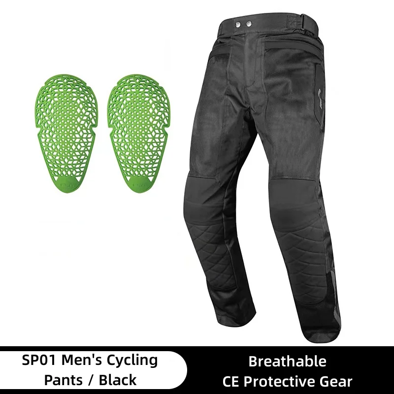 

Ones Again Breathable Motorcycle Riding Pants SP01 Black/Gray Built-in CE Knee Pads Casual Simple Riding Gear Men Trousers