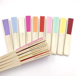 20/80 Pieces Personalized Wedding Handmade Silk Fan Bamboo Fan Mixed Color Wedding & Party Gift mariage abanicos para boda