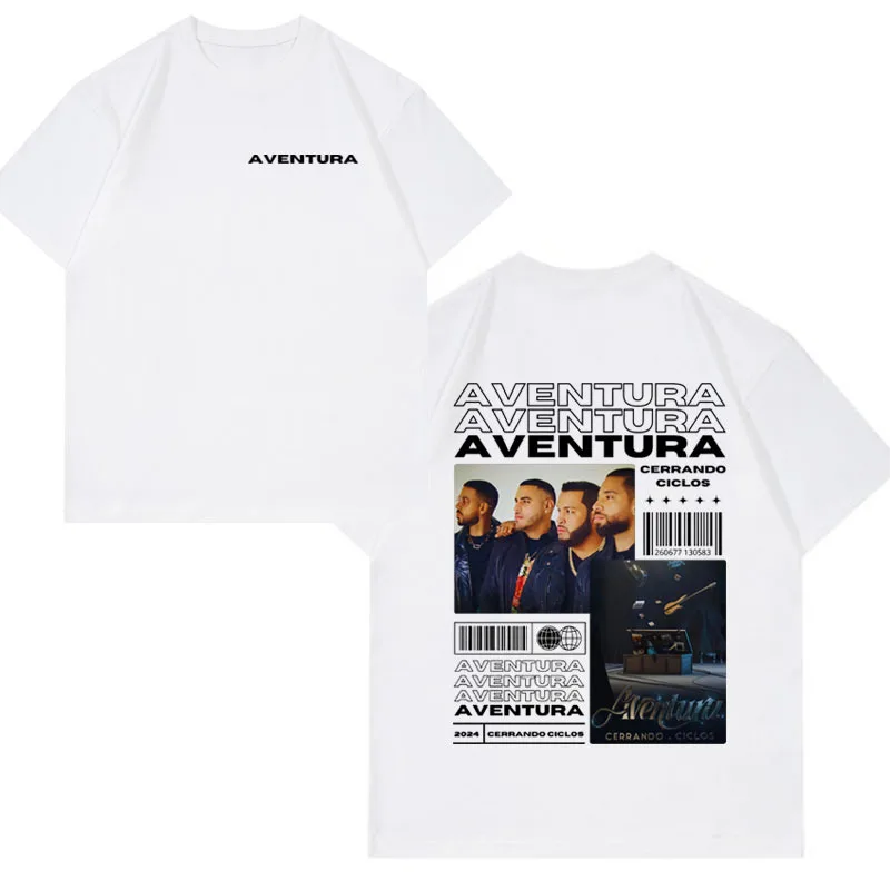 Aventura Cerrando Ciclos Tour Graphic Print T Shirts Men's Clothing 2024 Vintage Hip Hop T-shirt Male Short Slevee Streetwear