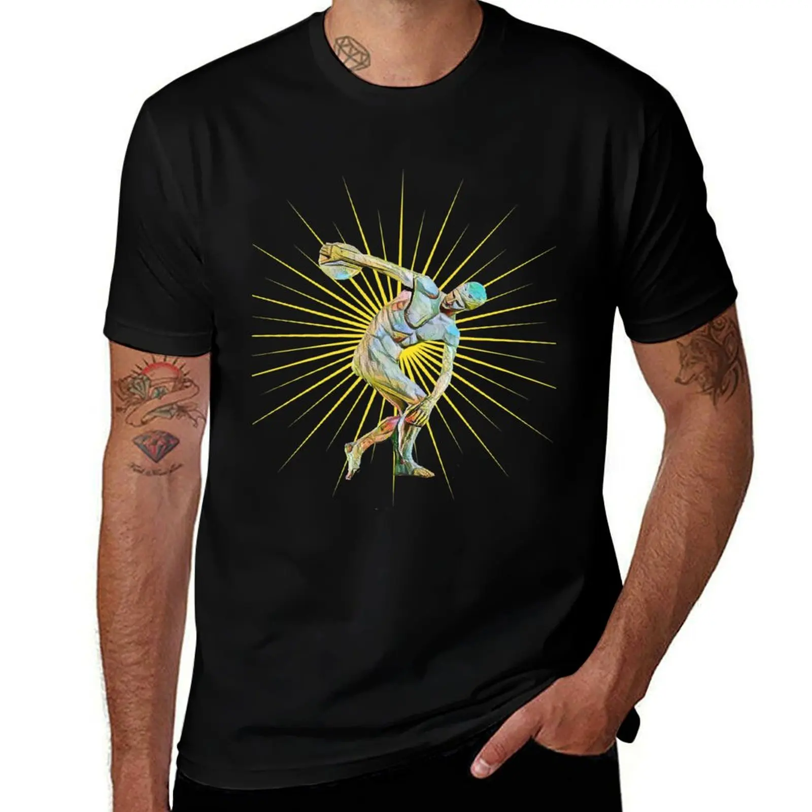 Greek Discus Thrower Track and Field T-Shirt Sporty Casual Quick Dry T-Shirt