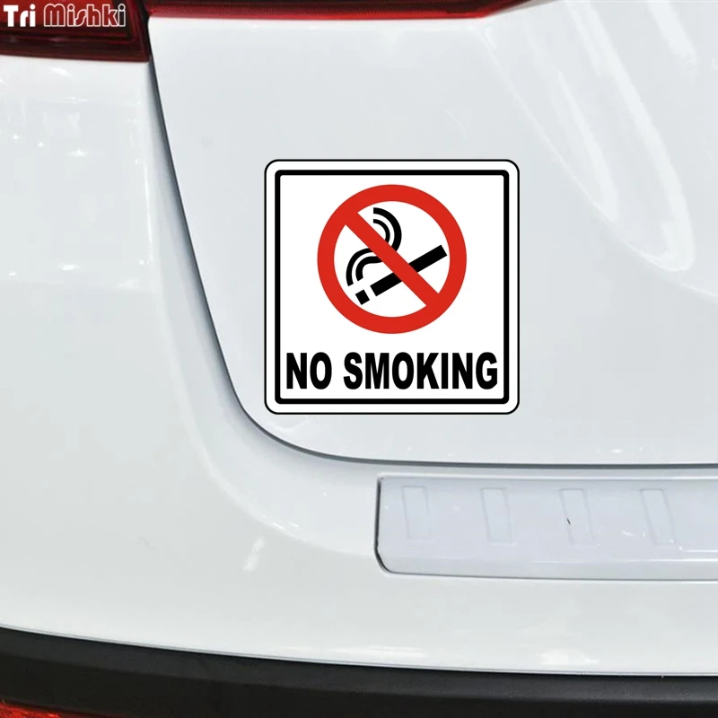 Warning Sign 14x14cm No Smoking Multilingual Car Sticker Office Area Hospital Public Area Decal High Quality Vinyl  Waterproof