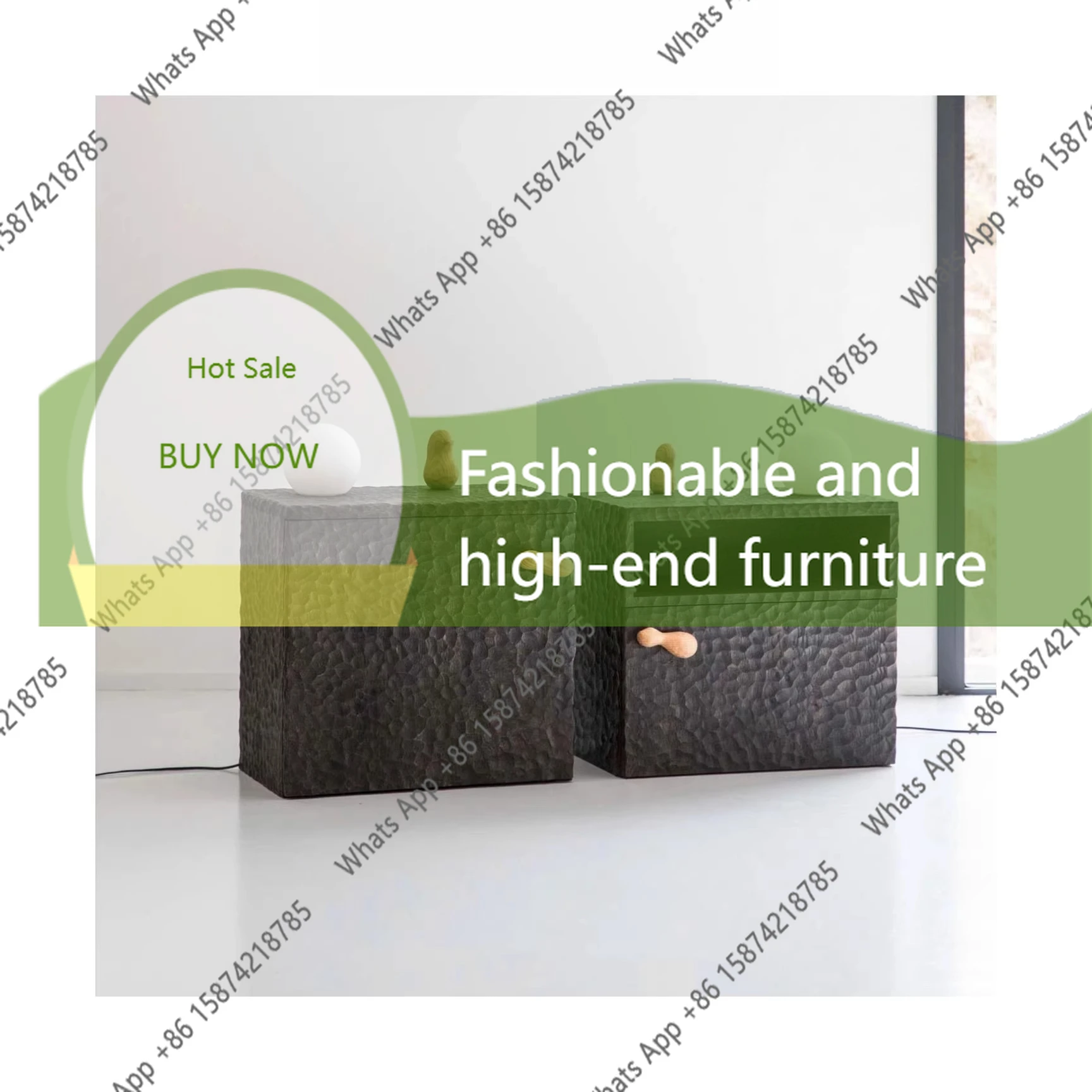 

Прикроватная тумба UJ Wabi Sandy Wind из массива дерева, дизайнерская, с узором под молотковый удар, в средневековом стиле, тумба для прихожей, креативный приставной шкафчик