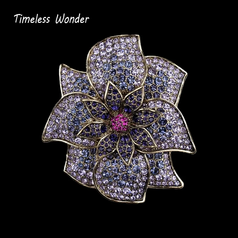 

Вневременная Чудо Необычные Кристаллы Циркона XL Цветочная Брошь Булавки Женские Дизайнерские Ювелирные Изделия Подиум Топ Модный Редкий Подарок Винтаж 7523