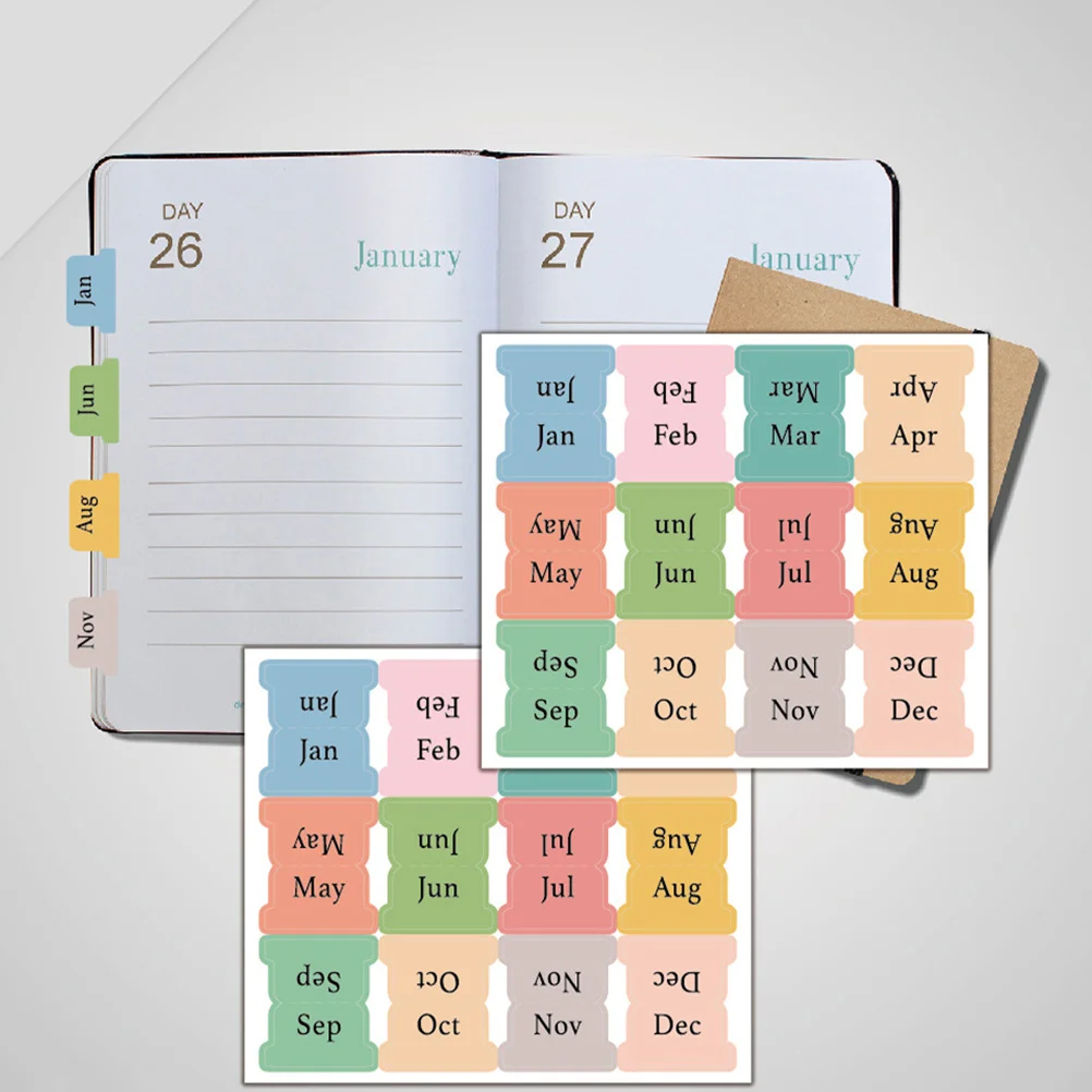 

15Pcs Monthly Planner Tabs Colorful Adhesive Divider Stickers for Monthly Labeling Planner Journals Accessories