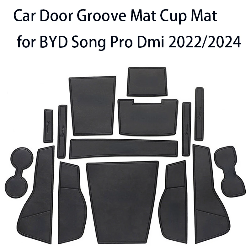 

Car Door Groove Mat Cup Mat for BYD Song Pro Dmi 2022/2024 Center Console Storage Box Mats Auto Gate Slot Cup Holder Pad