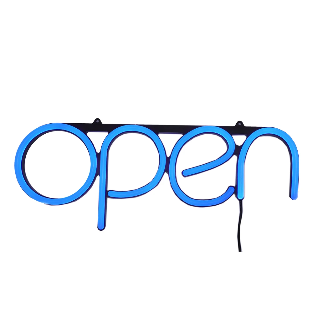 Spain Stock Blue Light OPEN Business Sign Neon Lamp Integrative Ultra Bright LED Store Cafe Shop Advertising Decor Lamp Lights