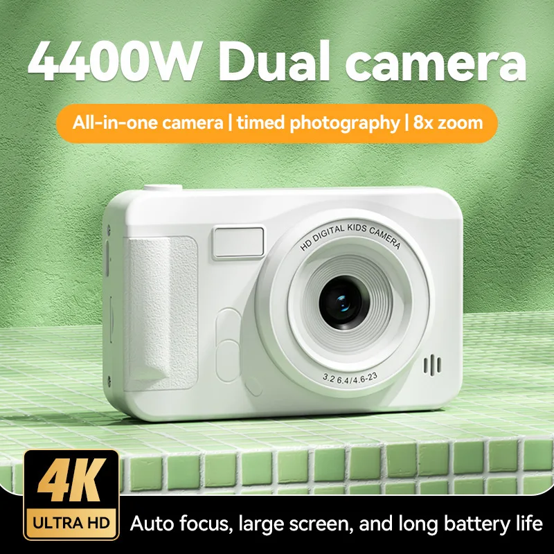 4K Kids Camera 44 Megapixels High-Definition Travel Selfie Camera Entry-Level Small Students Photography Vlog Camera