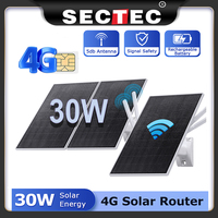 Sectec 10W 20W 30W 4G SIM Card Solar Router With Solar Panel 20100mAH Battery Waterproof