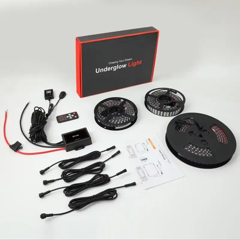 New Trends Triple Row Color Chasing Under Glow RGBIC Underbody LED Car Chasing Underglow Light Kit for Car Truck Offroad