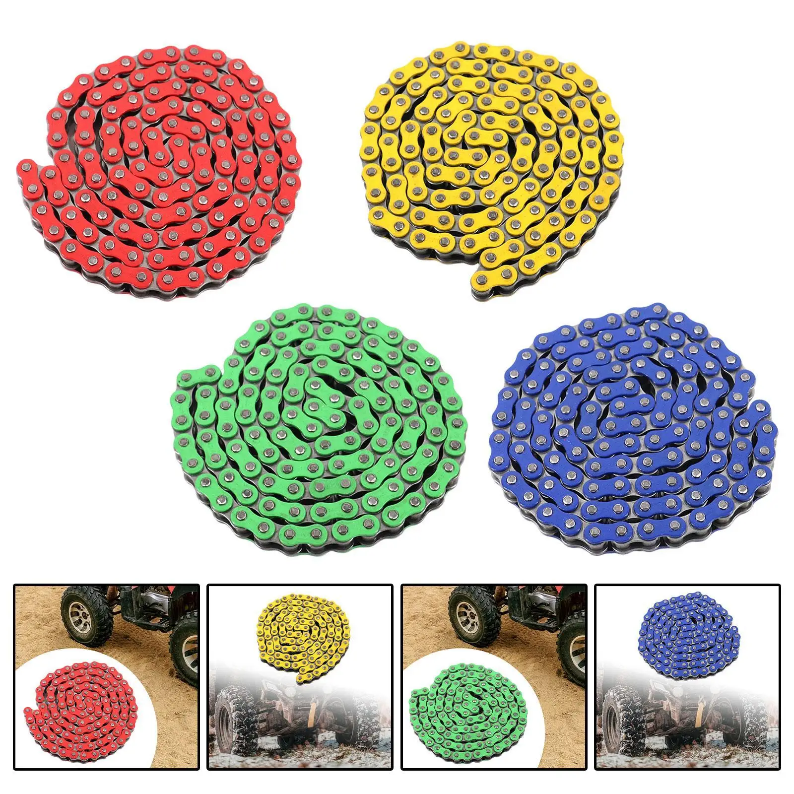 428H Motorcycle Drive Chain Easy to Install Multipurpose 110 Links Motorbike Replaces for Quad Kart ATV Motorcycle Supplies