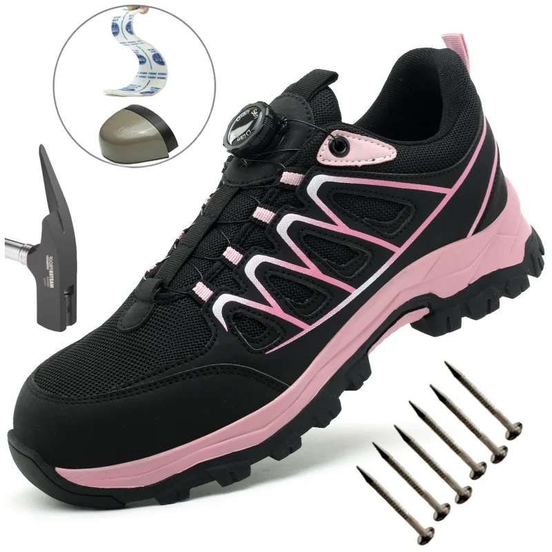 Work Safety Shoes For Women Men Anti smash Anti puncture Work Sneakers Breathable Safety Boots Indestructible Steel Toe Shoes