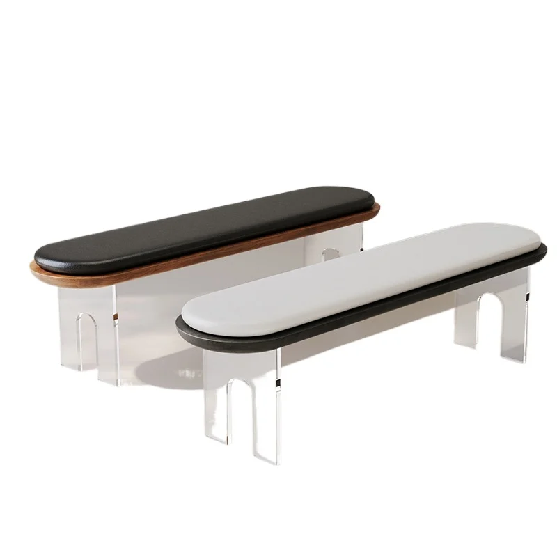 

Retro style home bedroom bedside stool simple solid wood suspended acrylic home living room tea room