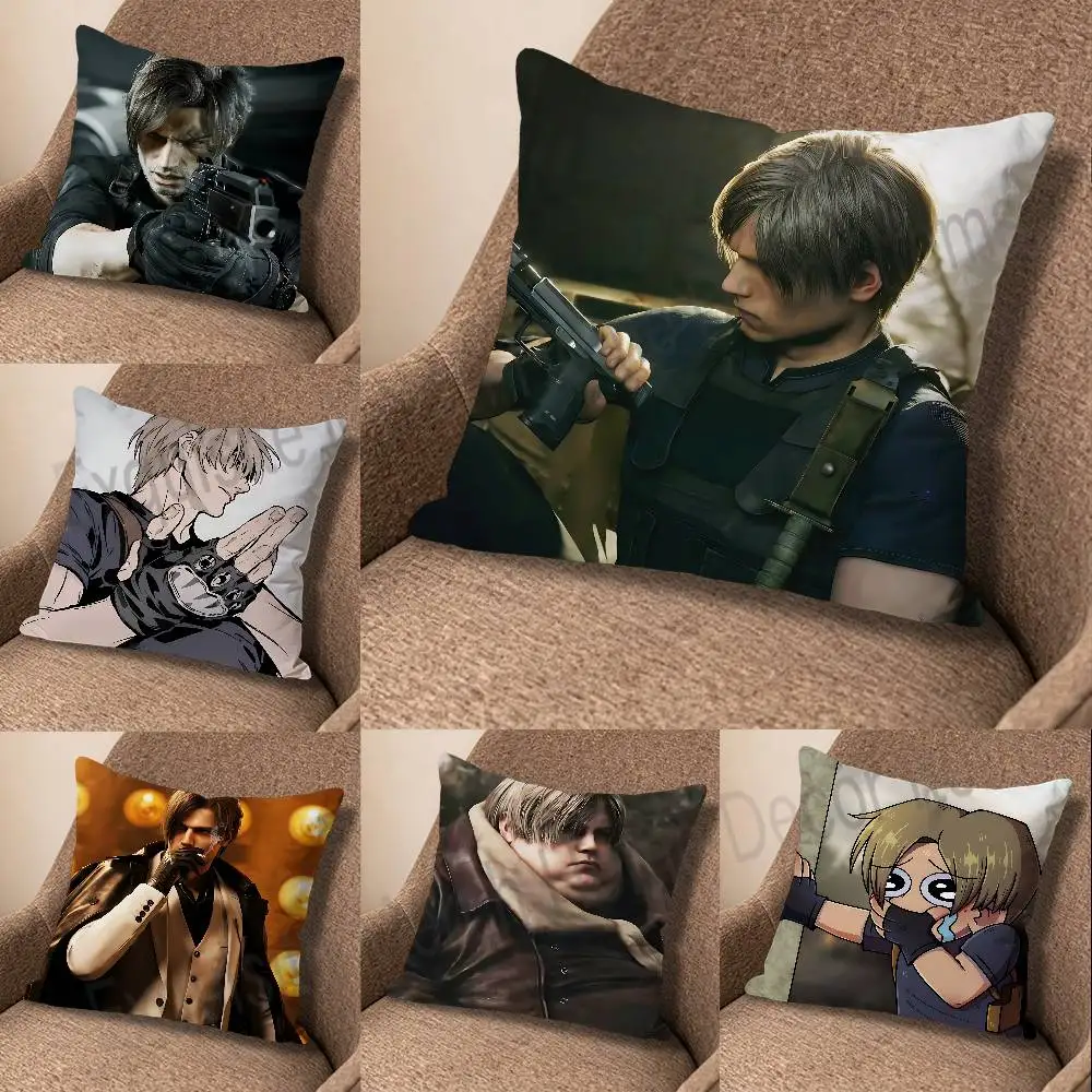 R-Resident E-Evil Leon S Kennedy Pillow Case Modern Home Decorative Cozy Plush Pillowcase For Living Room Bedroom Sofa