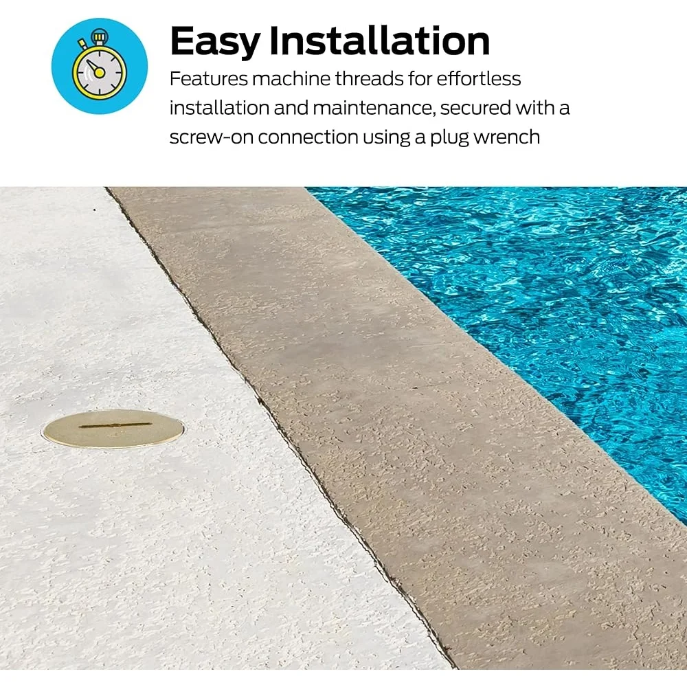 4 Inch Brass Cleanout Plug Universal Drain Waste Vent Easy Installation Machine Threaded Countersunk Screw Connection