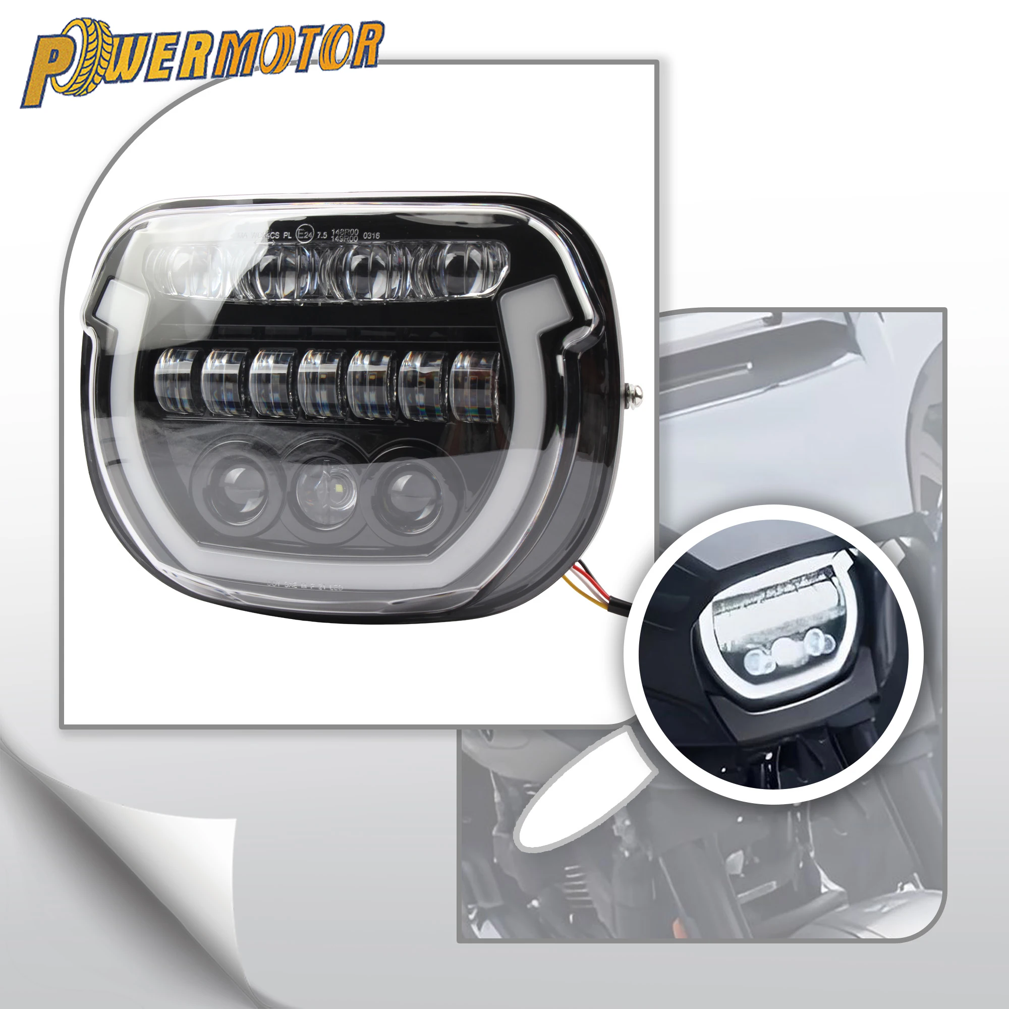 for Harley Motorcycle LED Headlight High/Low Beam DRL for Touring Street Glide CVO/SE FLHXSE FLHX/I Moto Headlamp Replacement