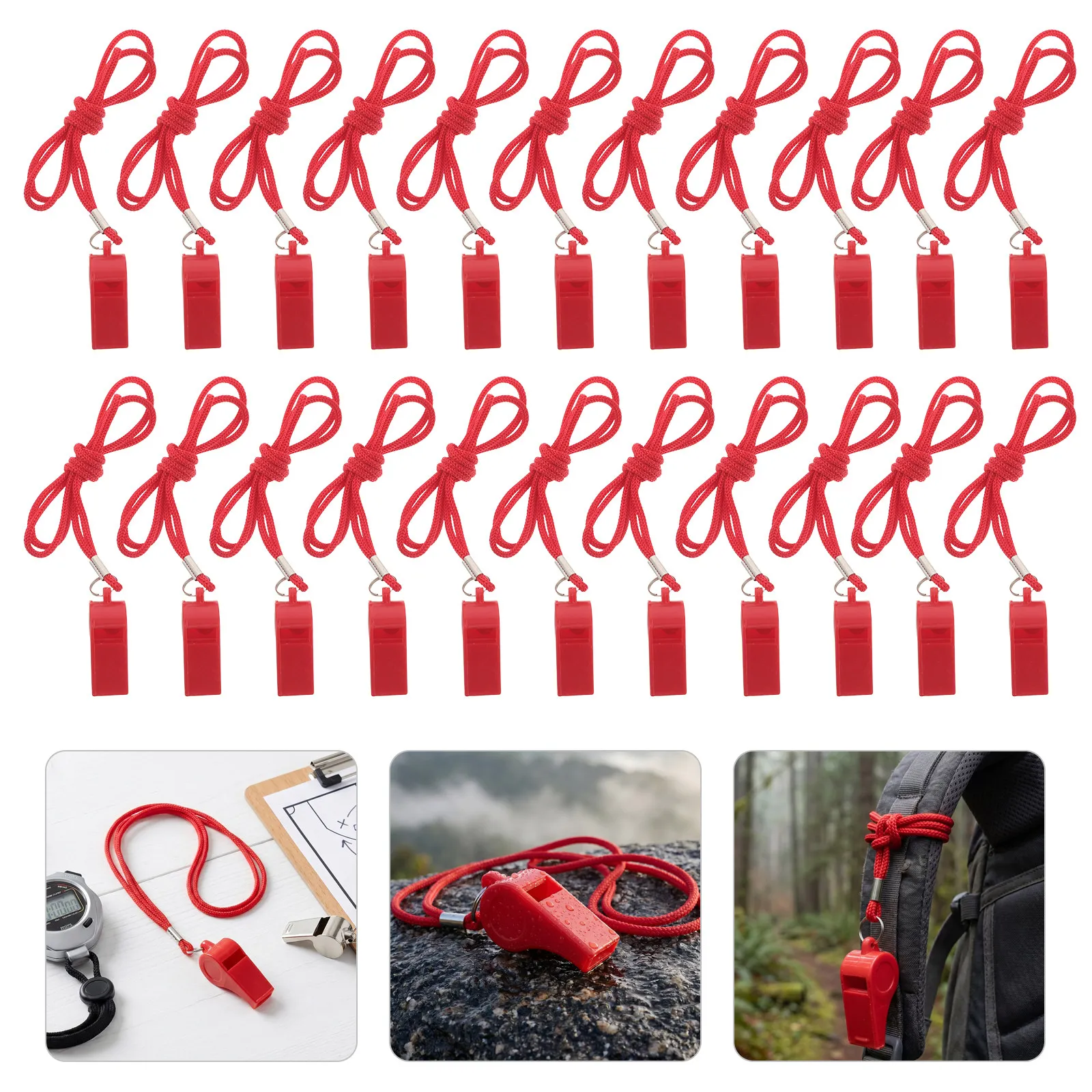 50 Peças de Apito com Cordão,  - Emergency Whistle Loud avaliação e preço