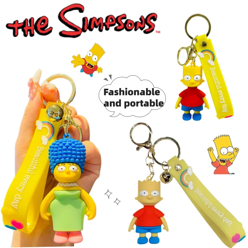 Die Simpsons Schlüsselanhänger Marge Simpson und Bart Simpson Neuer Kreativer Cartoon Modisch und einzigartig Tragbarer Paar-Taschenanhänger Geschenk – Detail 1
