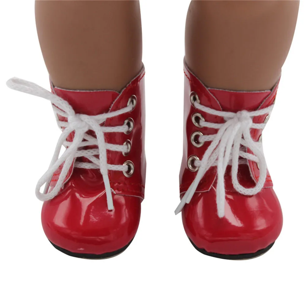 7CM Doll Boots Handmade Doll Mini PU Shoes Fit for 18 Inch American&43CM Height Doll Accessories for Generation Girl`s Toy