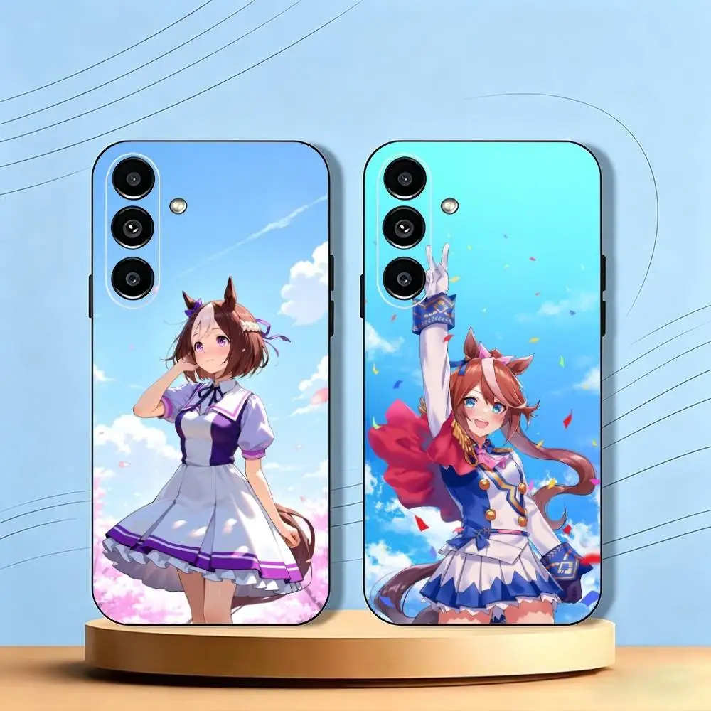 Uma Musume Pretty Derby-Y Phone Case Black Silicone Soft For Samsung Galaxy A73,A72,A71,A70,A53,A52,A51