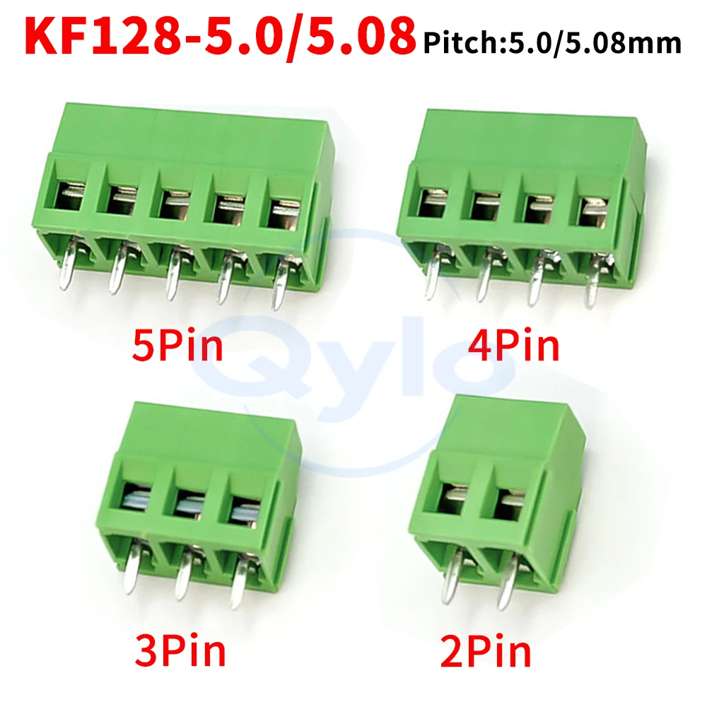 (5 pcs) 128 - 5.0 5.08 Screw-type PCB Terminal Block KF EX DG MG 128 - 5.0MM 5.08MM 2P 3P 4P 5P Modular