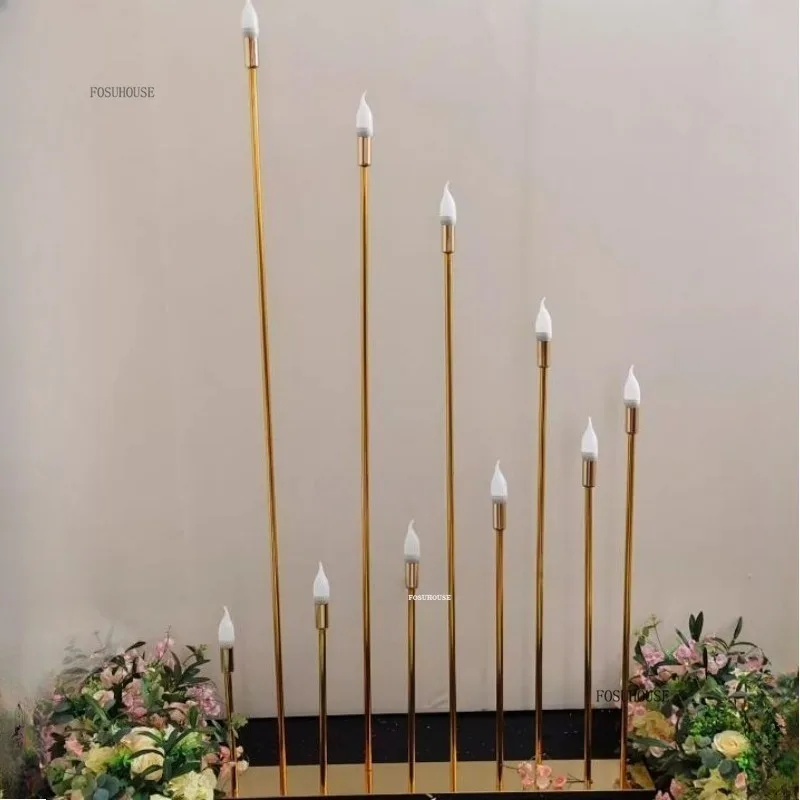 Heads Metal Candelabra Candle Holders for Wedding Decoration Electric Table Centerpiece Road Lead Candelabrum G