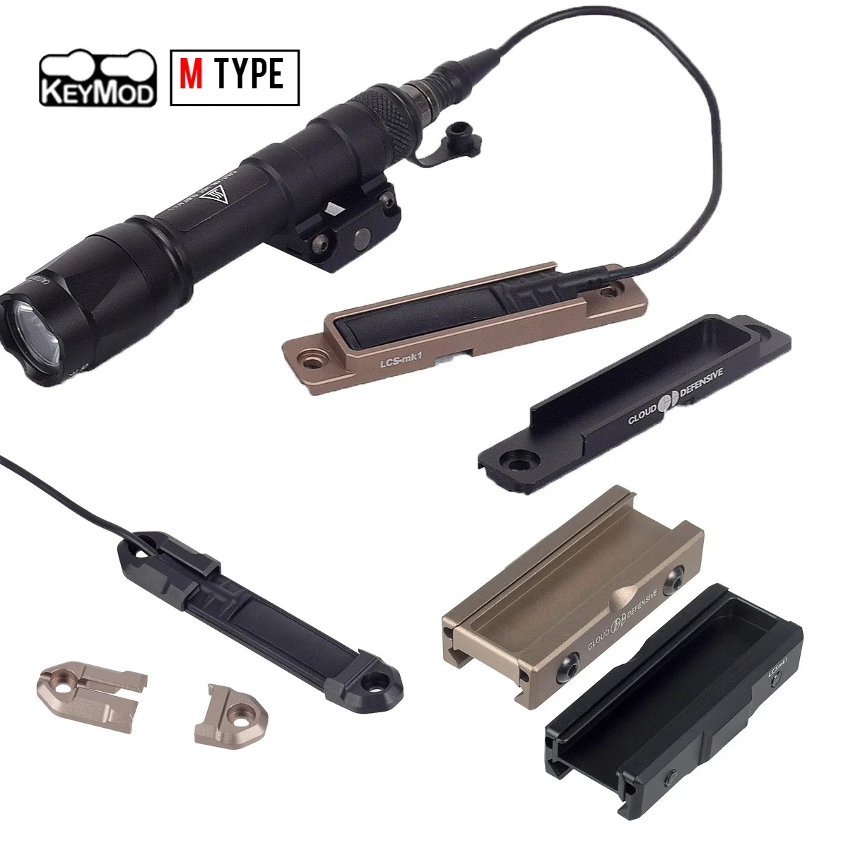 Surefire M600 M600B M600C Flashlight Airsoft Pistol Light With Pressure Pad Switch Keymod 20mm Picatinny Rail Mount Accessories