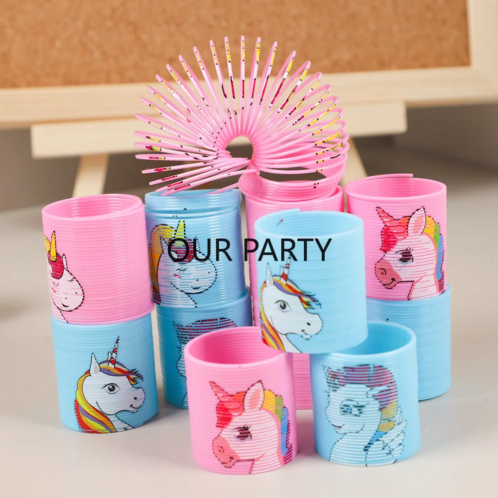 12Pcs Cartoon Unicorn Theme Rainbow Magic Spring Toys for Kids Birthday Party Favors regali omaggio Goodie Bag Pinata Fillers