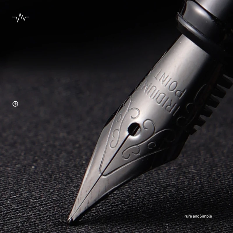 Lassical معدن أسود قلم حبر محمل أقلام الخط لكتابة الرسم مجلة الأعمال هدية مكتب دراسة اللوازم