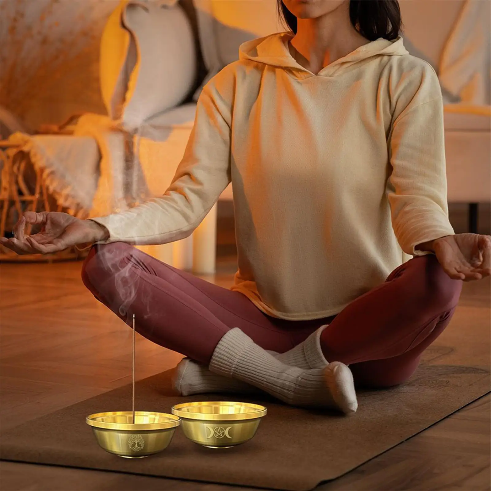 Offering Bowl Pentagram Dish Home Decor Pentacle Meditation Serving Bowl For Altar Meditation Yoga Studio Ceremony Mindfulness