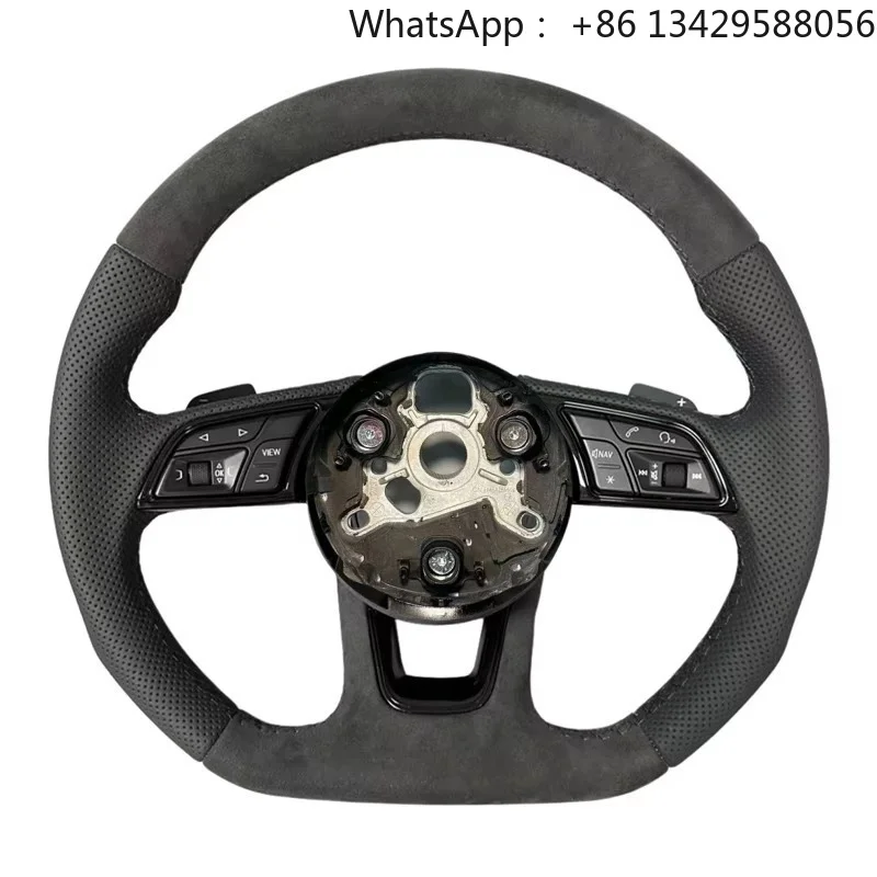 Custom Black Full Leather Handle Molding M Sport Steering Wheel for Audi B8 B9 R8 A3 A5 A6 A7 Q5 Q3 2017-2024 Year