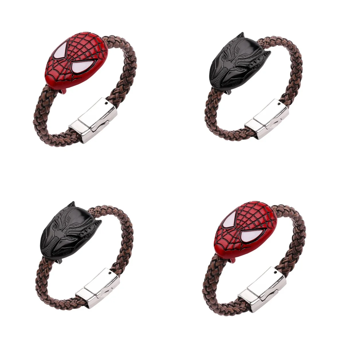 

Miracle Batman Iron Man Spider-Man Skin Rope Bracelet Mask Bracelet Cartoon Avengers Anime Periphery Children's Accessories