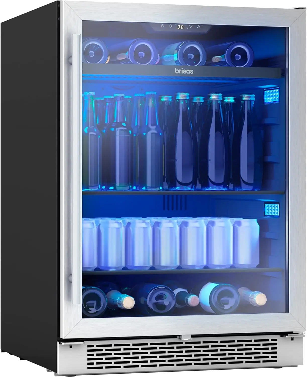 24 Inch Wine Fridge Single Zone Under Counter - Beverage and Wine Cooler Drink  for Home with Glass Do