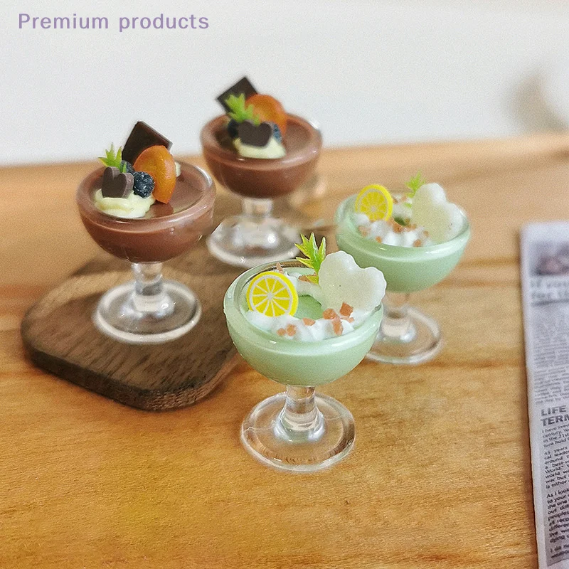 ของตกแต่งบ้านตุ๊กตา 1/12 ของเล่นเครื่องดื่มจำลอง อุปกรณ์เสริมบ้านตุ๊กตา ของเล่นบทบาทสมมติ แก้วเครื่องดื่มจำลอง