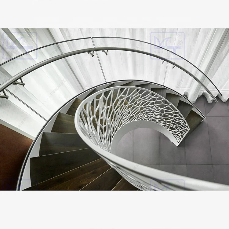 Modern Wooden Steps Stainless Steel Glass Stair Rails