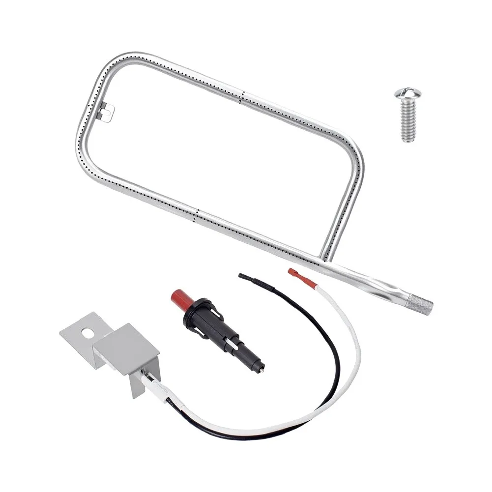 Stainless Steel Burner Tube 60041 Paired with Fully Wired Spark Igniter 80462 for Weber Gas Grill Replacement Applications