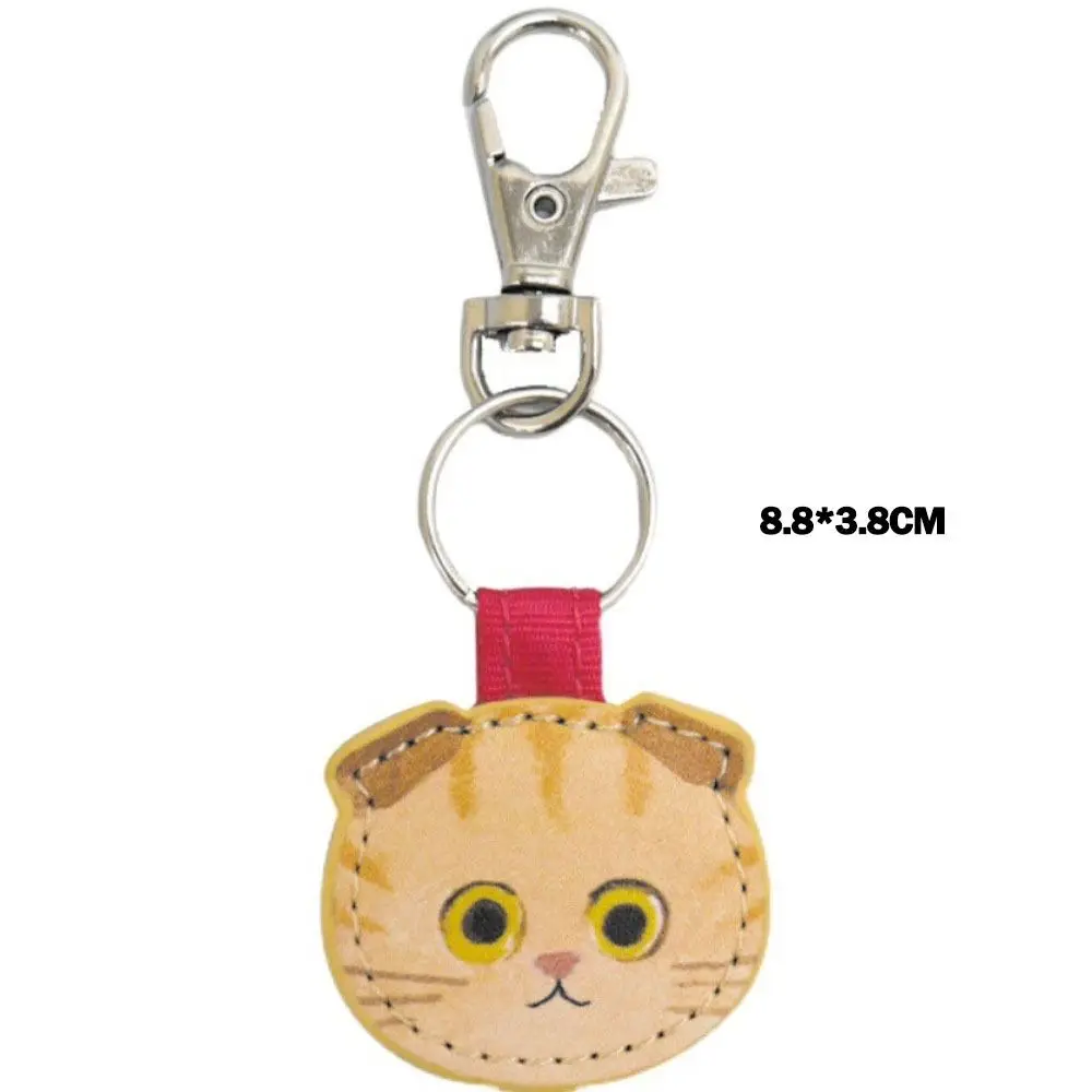 かわいい革の猫のキーホルダー、漫画の革のキーホルダー、クリエイティブなバッグペンダント、ファッション
