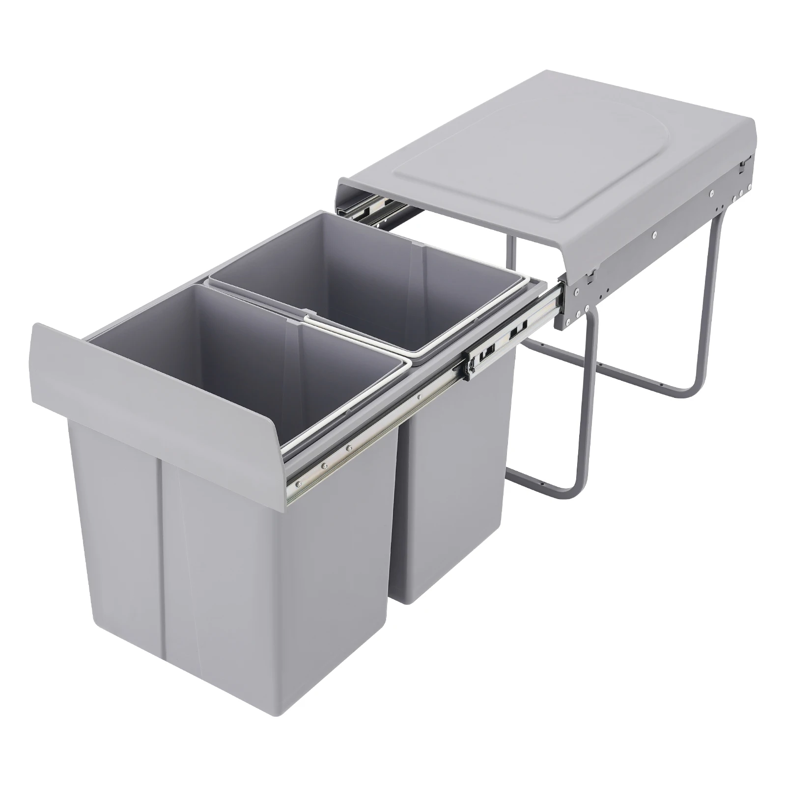 

Kitchen Waste Bin 40L Double Pull-Out Trash Can for Kitchen Cabinet Sliding Kitchen Recycle Waste Bin for Waste Management