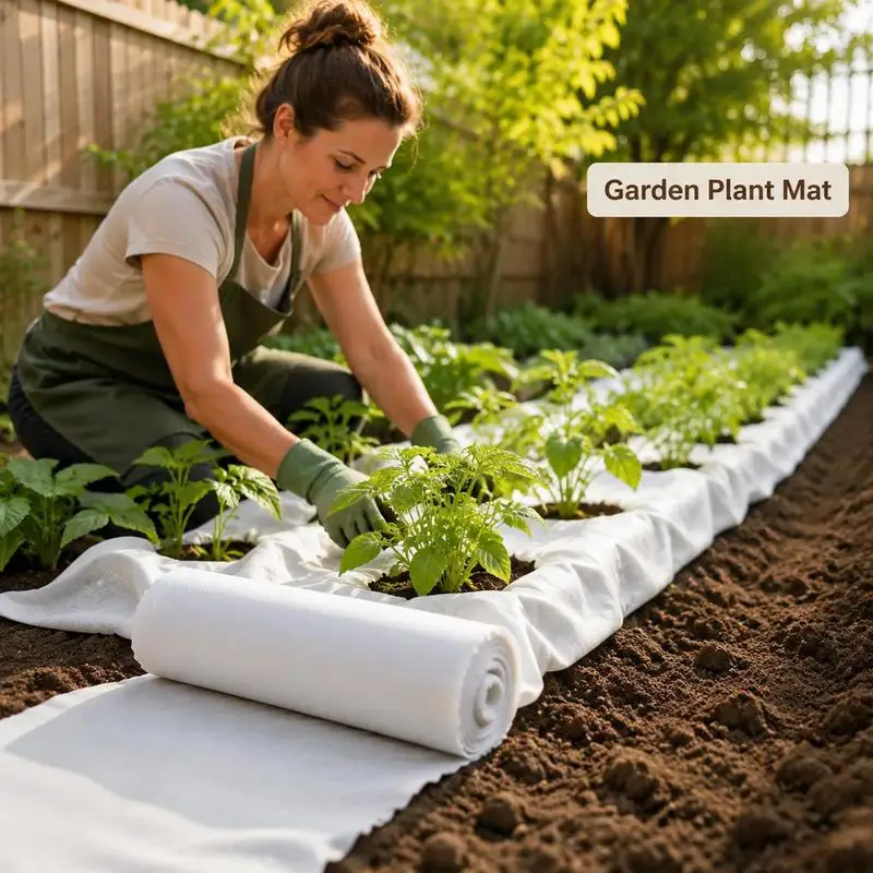 Géotextile non tissé blanc 1x50 m en fibre de polyester, toile anti-mauvaises herbes pour jardin, chemins et terrasses, feutre de drainage pour pots, toile de sol résistante pour aménagement paysager, 100g/m²