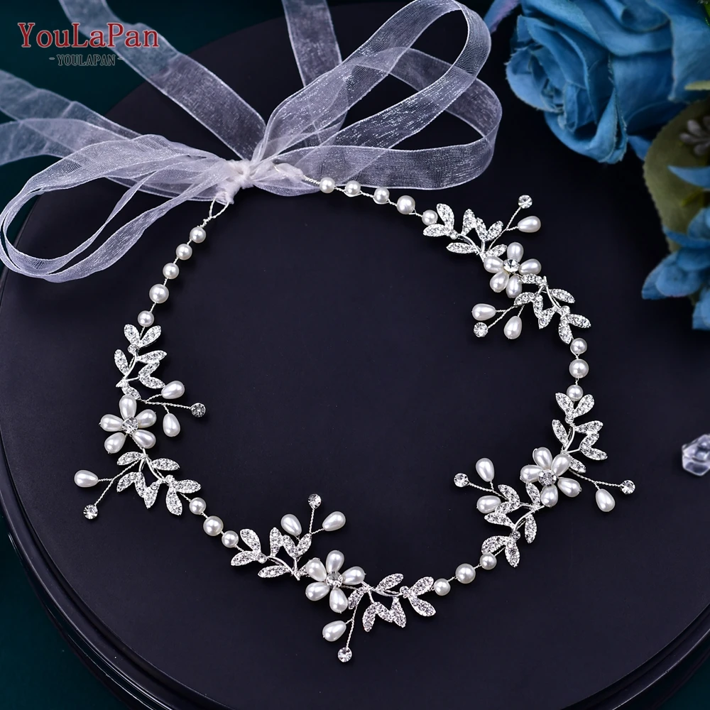 YouLaPan Bridal Pearl Belts Wedding Sash Belt Pearl Alloy Leaf Women Robe Evening Gown Belt Wedding Accessories Jewel Belt SH152