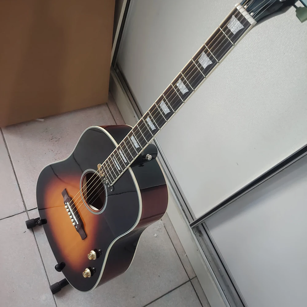 تحتوي العلامات التجارية عالية الجودة على جرد القيثارات الصوتية J160E الشعبية وألواح خشب التنوب و301EQ وجوز عظم البقر والتسليم السريع #4