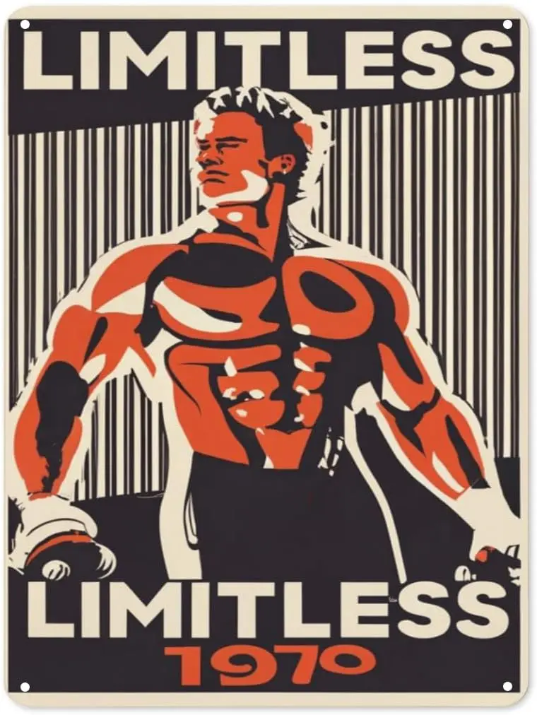 Gym Motivational Words Metal Tin Sign Retro Sign Limitless Tin Sign For Home Gym Bedroom Garage Vintage Sport Posters Men W sign