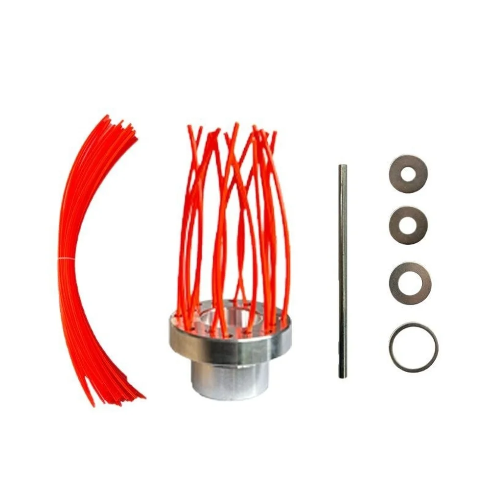 Aluminum Alloy Trimming Head With Red 30m Square Grass Cutting Rope Multi Hole Square Lawn Rope Aluminum Alloy Porous
