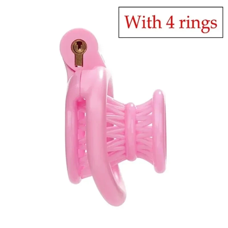 Resin Negative Chastity Cage for Men Sissy Lightweight Cock Lock with 4 Size Penis Rings Lock Device BDSM Adults Sex Toys Shop