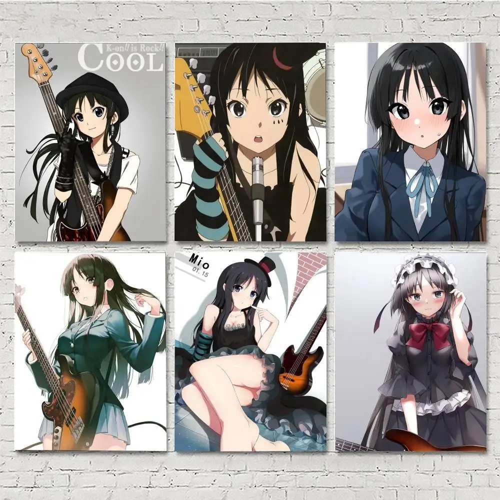 Pósteres de Anime de chica linda Akiyama Mio, impresión HD, decoración artística de pared Vintage para el hogar, sala de estudio, 1 ud.