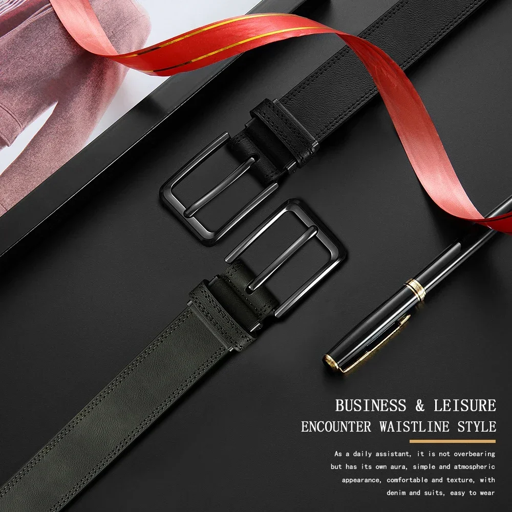 Männer Gürtel Hohe Qualität Echtes Leder LANGE Große Pin Schnalle Metall Automatische Schnalle Männlich Gürtel Strap Männlich – Detail 7